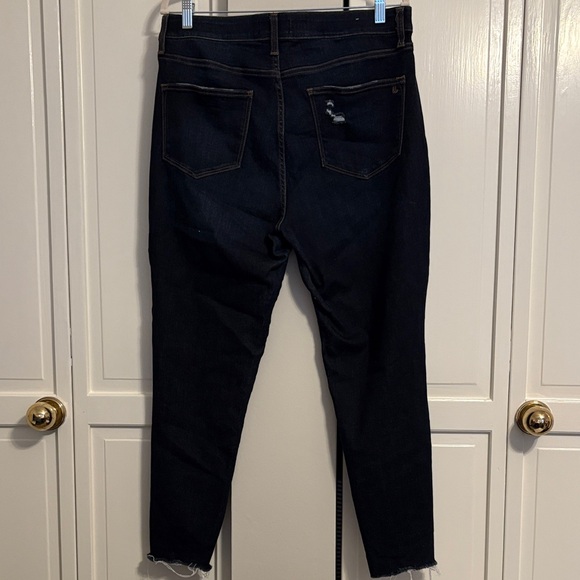 Lularoe Dark Skinny Jeans size 32 with distressing - Picture 6 of 8